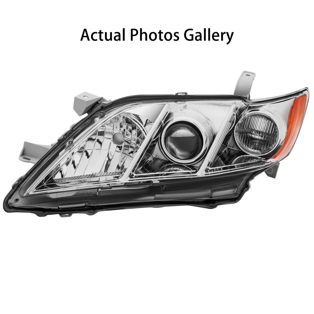 Headlights Assembly for 2007 2008 2009 Toyota Camry Chrome Housing Clear Lens D24418
