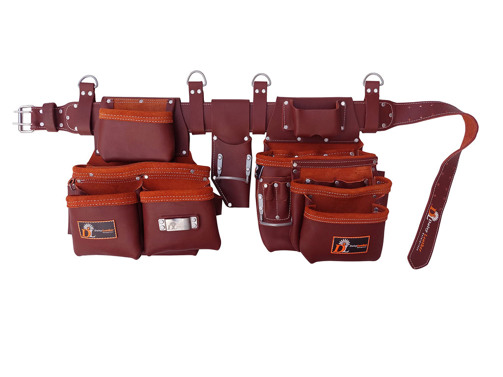 Leather Tool Belt with 27 Pockets D283