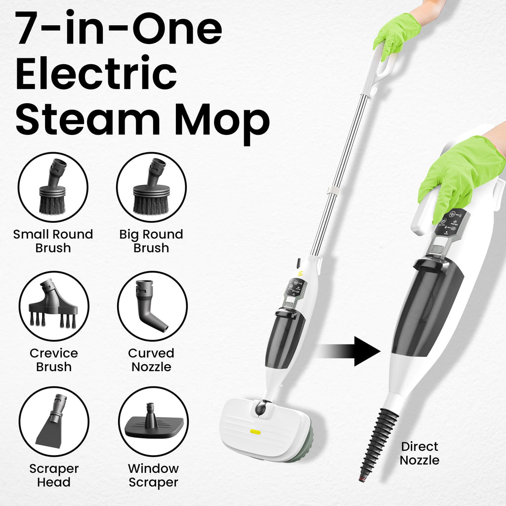 15-in-1 Electric Steam Mop with 3 Steam Modes G618
