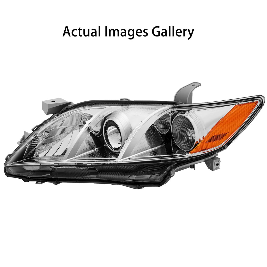 Headlights Assembly for 2007 2008 2009 Toyota Camry Chrome Housing Clear Lens D24418