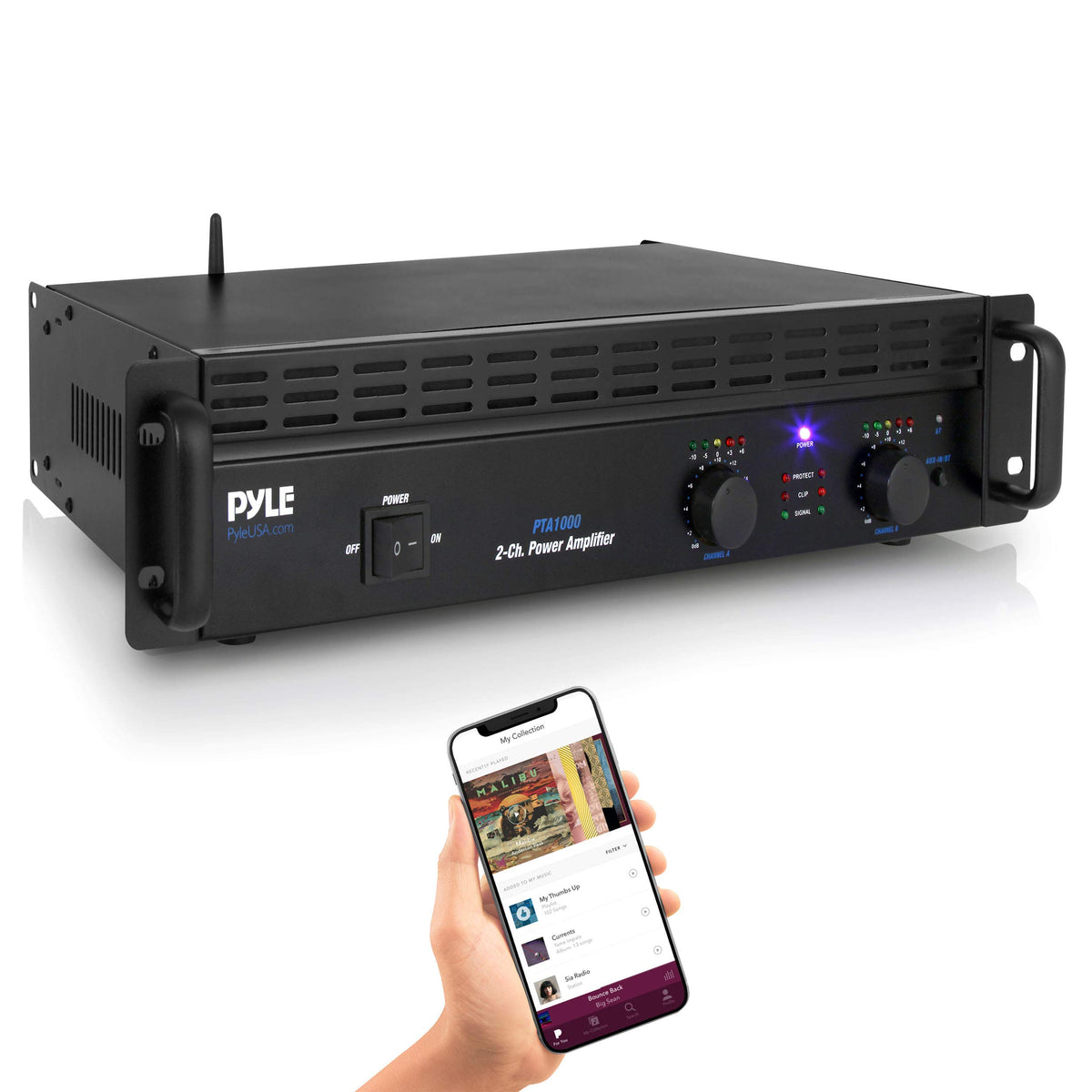 1000 Watt 2-Channel Bluetooth Power Amplifier D6495