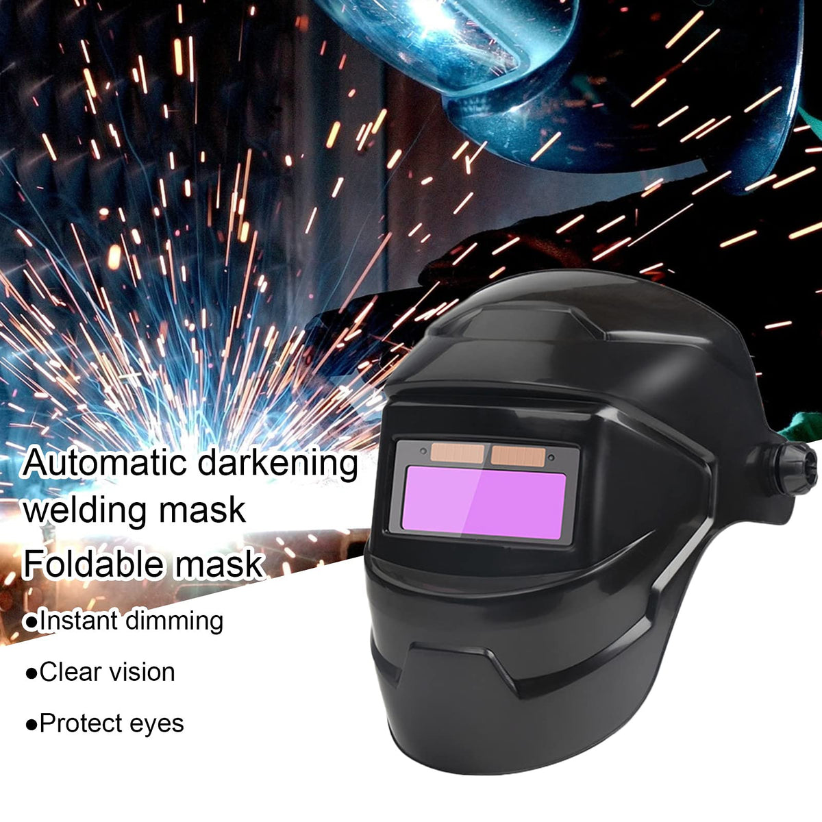 Adjustable Solar Powered Auto Darkening Welding Helmet Q44271