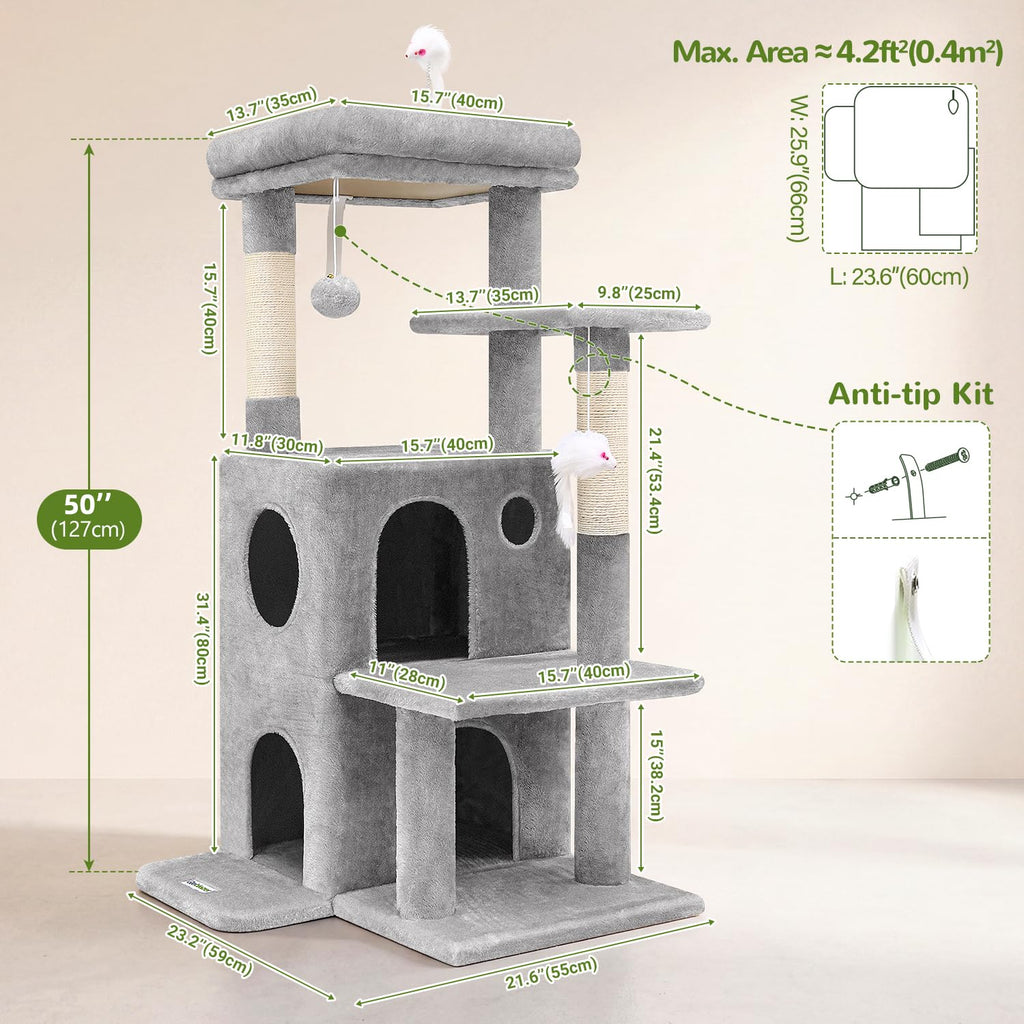 Light Grey Cat Tree Tower I478