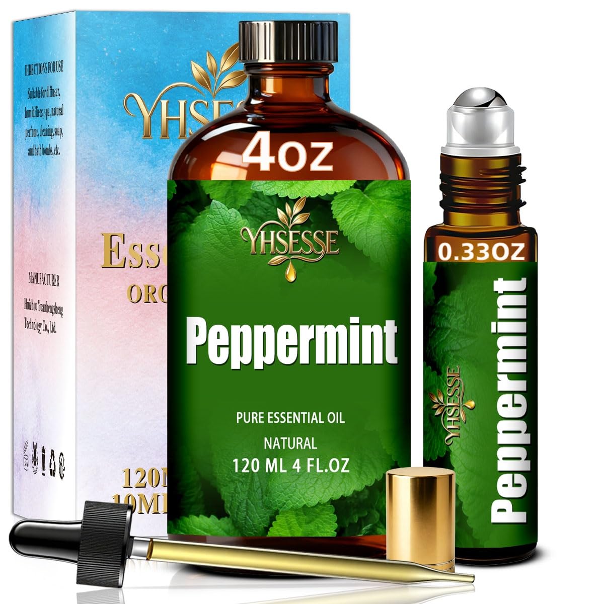 Peppermint and Lavender Essential Oil 4 Fl Oz and 16 Fl Oz A6766