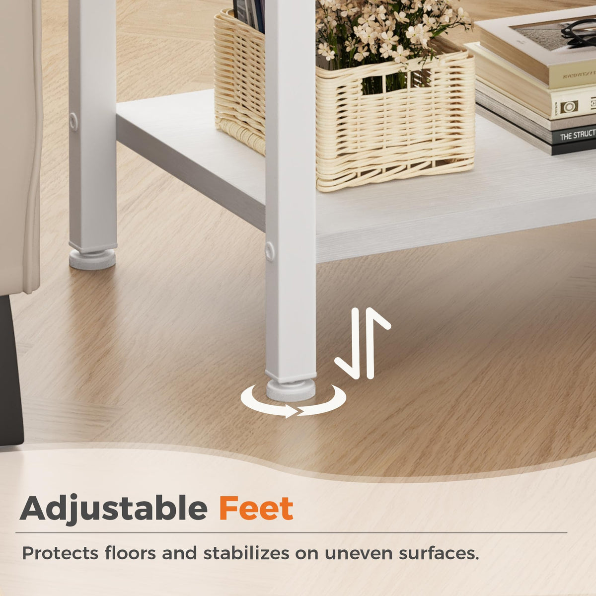 Nightstand with Charging Station, Fabric Drawers Z5845