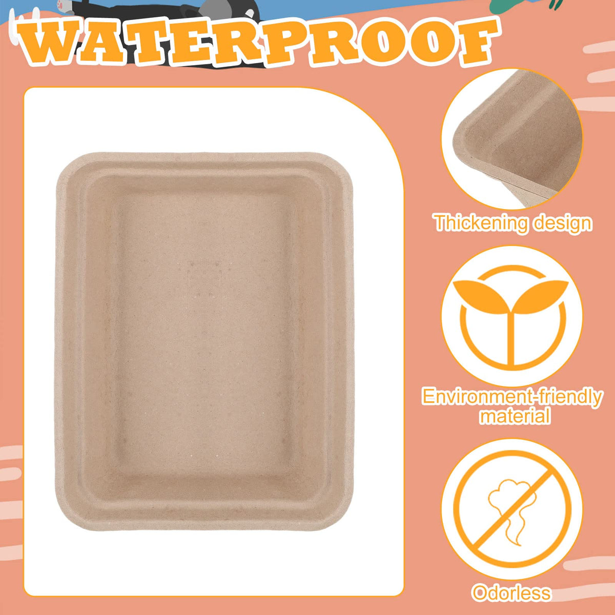 30 Pack Disposable Cat Litter Tray F63203