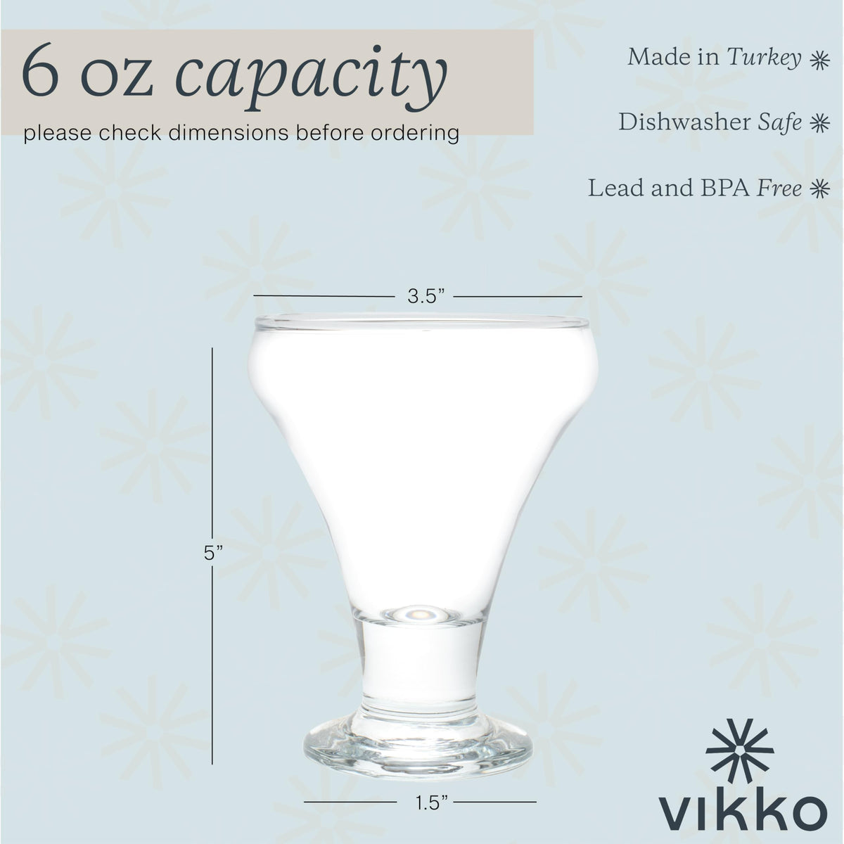Crystal Clear 6 Ounce Stemless Martini Glasses Set of 12 C1608