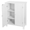 Bathroom Floor Storage Cabinet with Adjustable Shelf and Double Door T95854