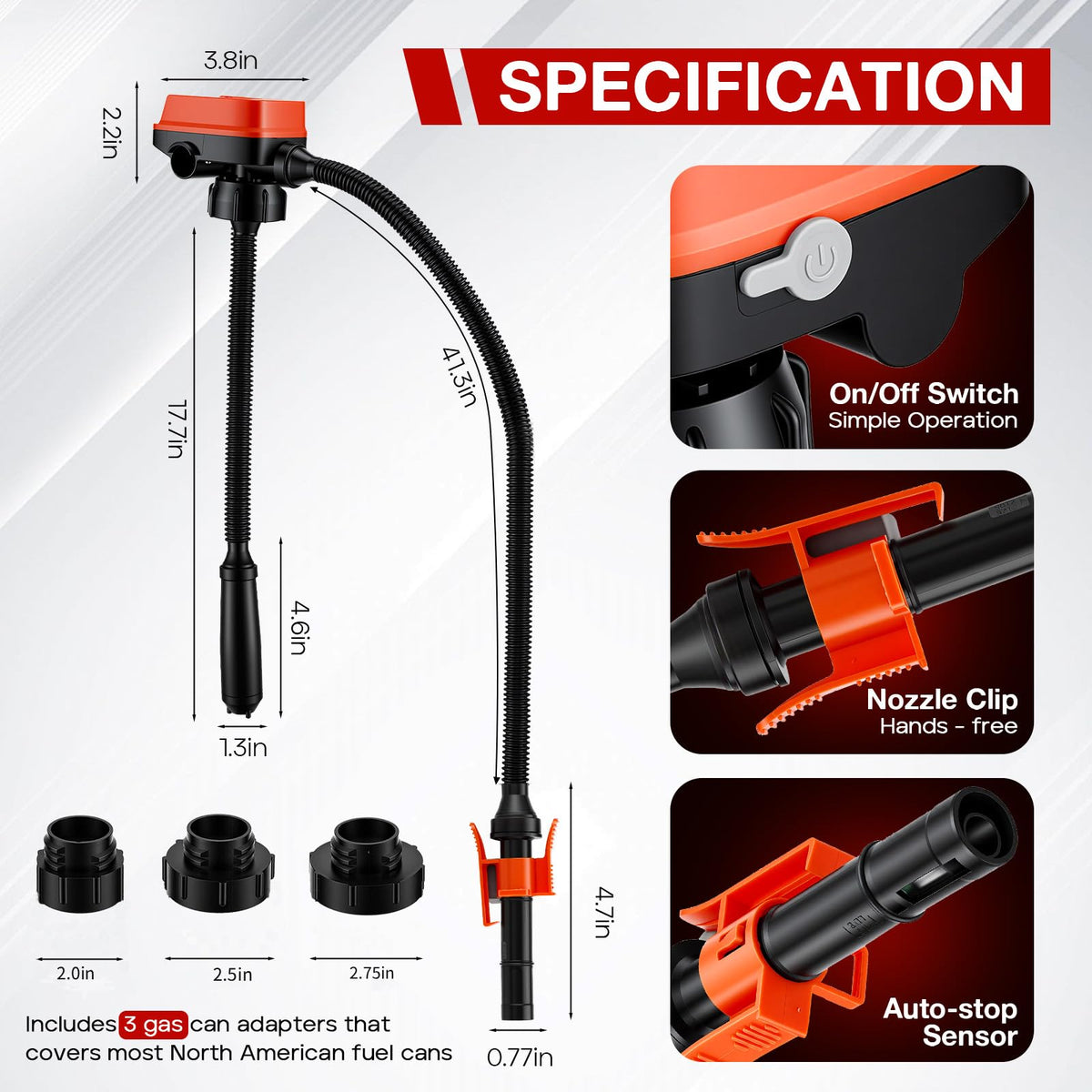 Cordless Fuel Transfer Pump 3.2 GPM with Auto-Stop B706