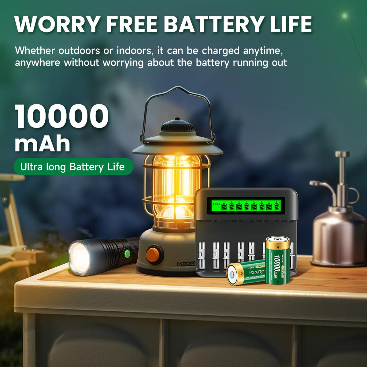 4 Pack 1.2V D Size Rechargeable Batteries W805