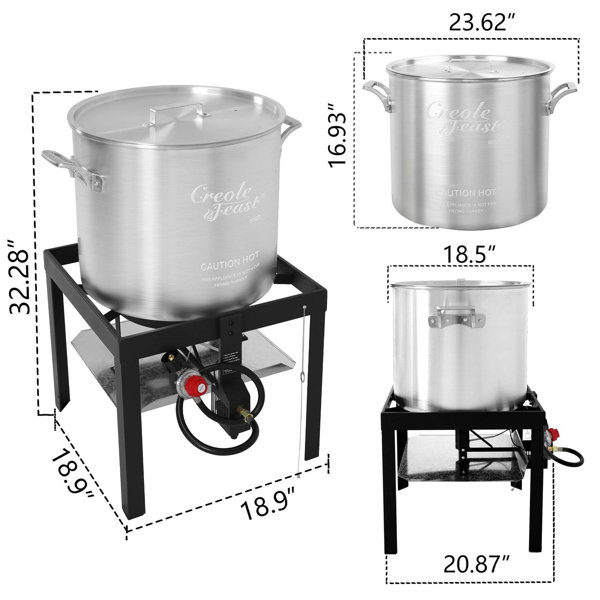 60 Qt. Seafood Boil Pot with Basket and Burner T529508