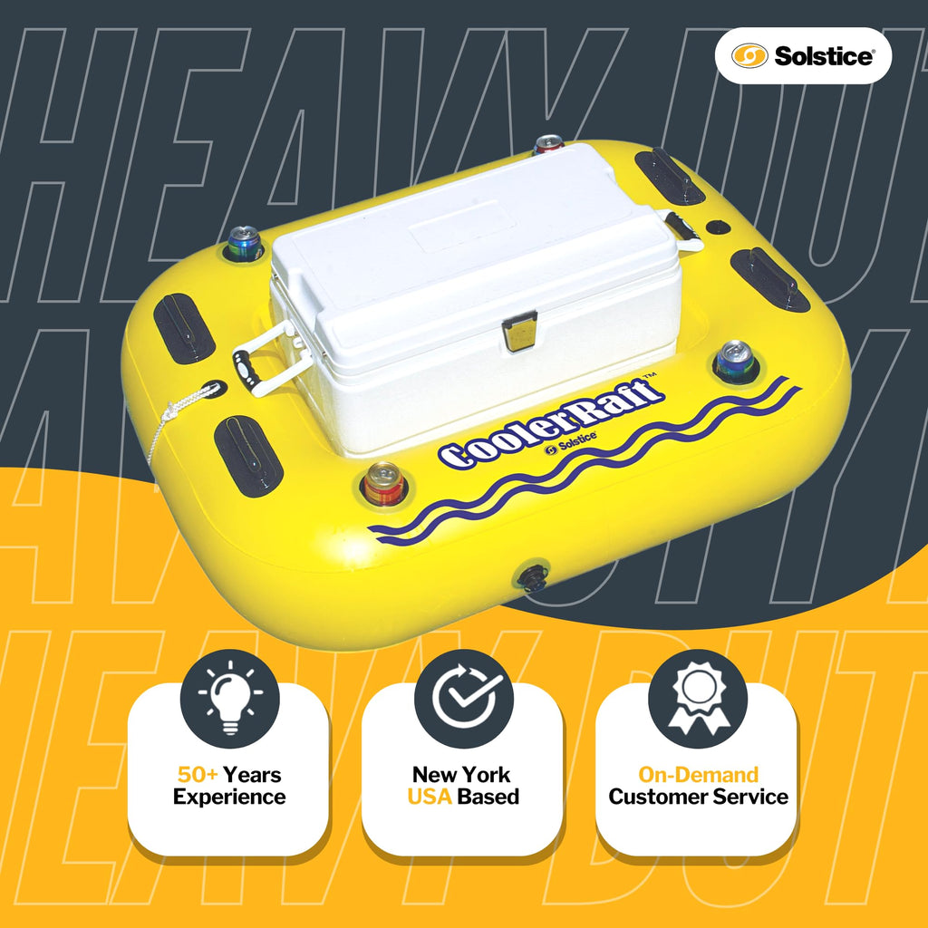 Yellow Inflatable Tube Float with Grab Handles and Cupholders C710
