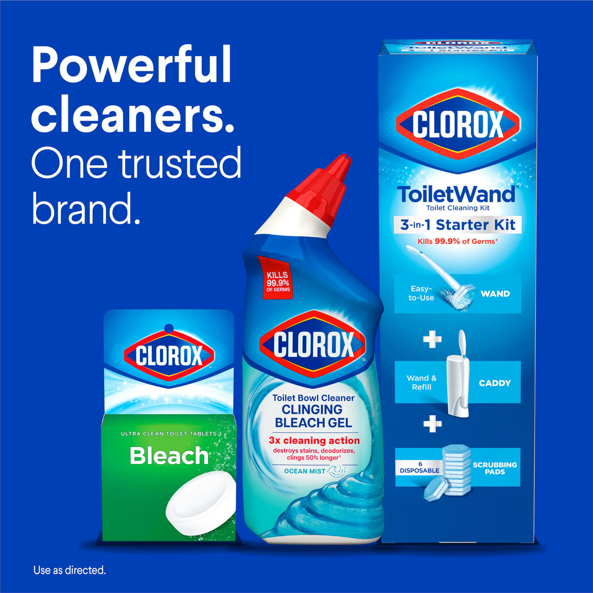 Toilet Bowl Cleaner Clinging Bleach Gel, Ocean Mist, 24 Fl Oz, Pack of 2 M479656