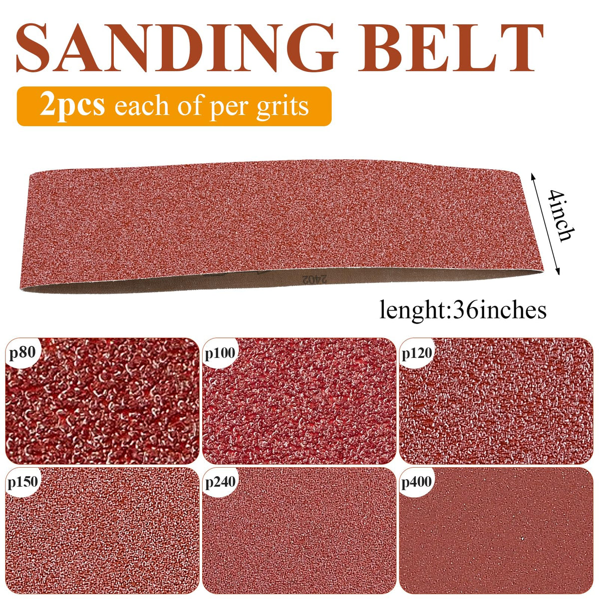 4x36 Inch Aluminum Oxide Sanding Belts and 6 Inch No-hole Sanding Discs Z41075