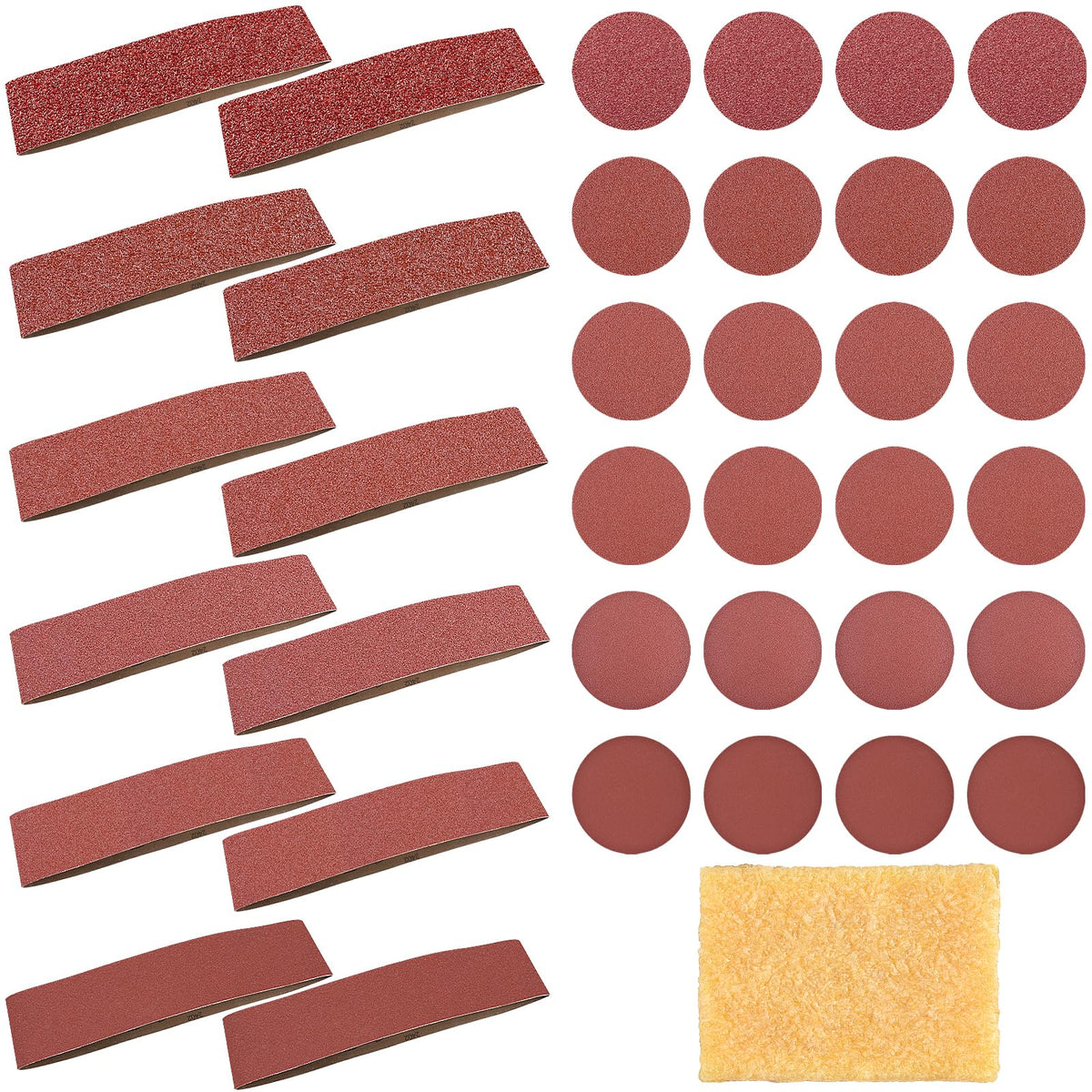 4x36 Inch Aluminum Oxide Sanding Belts and 6 Inch No-hole Sanding Discs Z41075