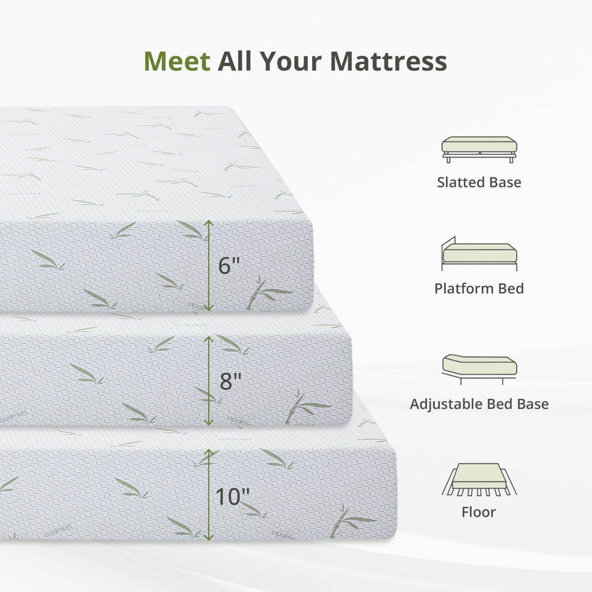 Full Size 8 Inch Medium Firm Memory Foam Mattress W486