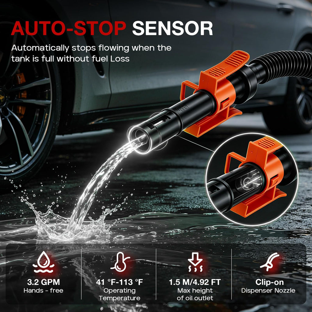 Cordless Fuel Transfer Pump 3.2 GPM with Auto-Stop B706