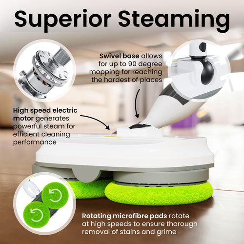 15-in-1 Electric Steam Mop with 3 Steam Modes G618