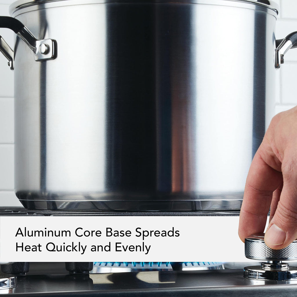 8-Quart Stainless Steel Stock Pot with Lid Y5027