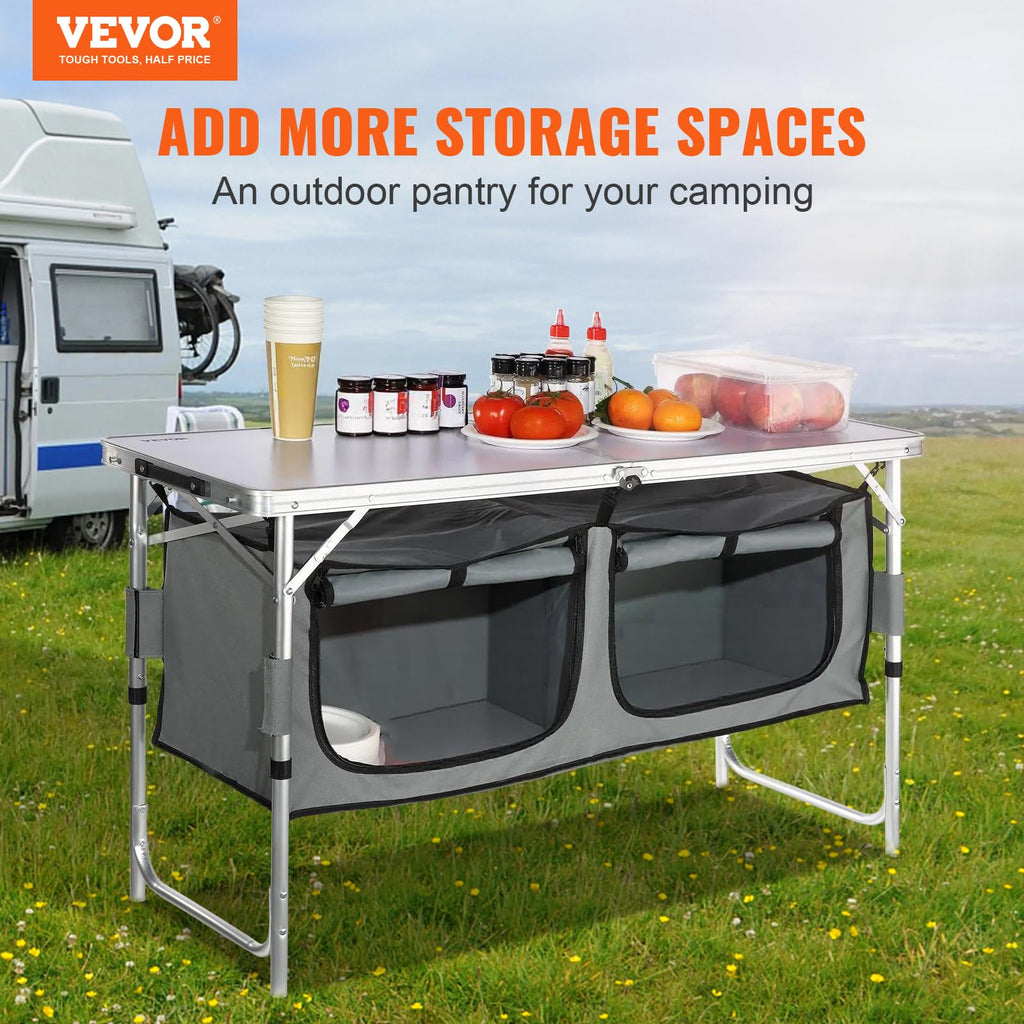 Folding Camping Cooking Table with Storage Organizer C20200