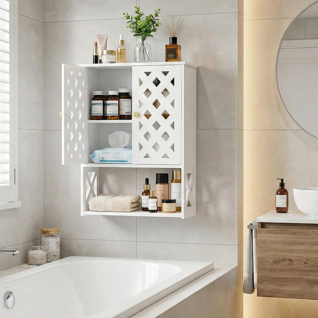 Bathroom Medicine Cabinet with 2 Doors E467