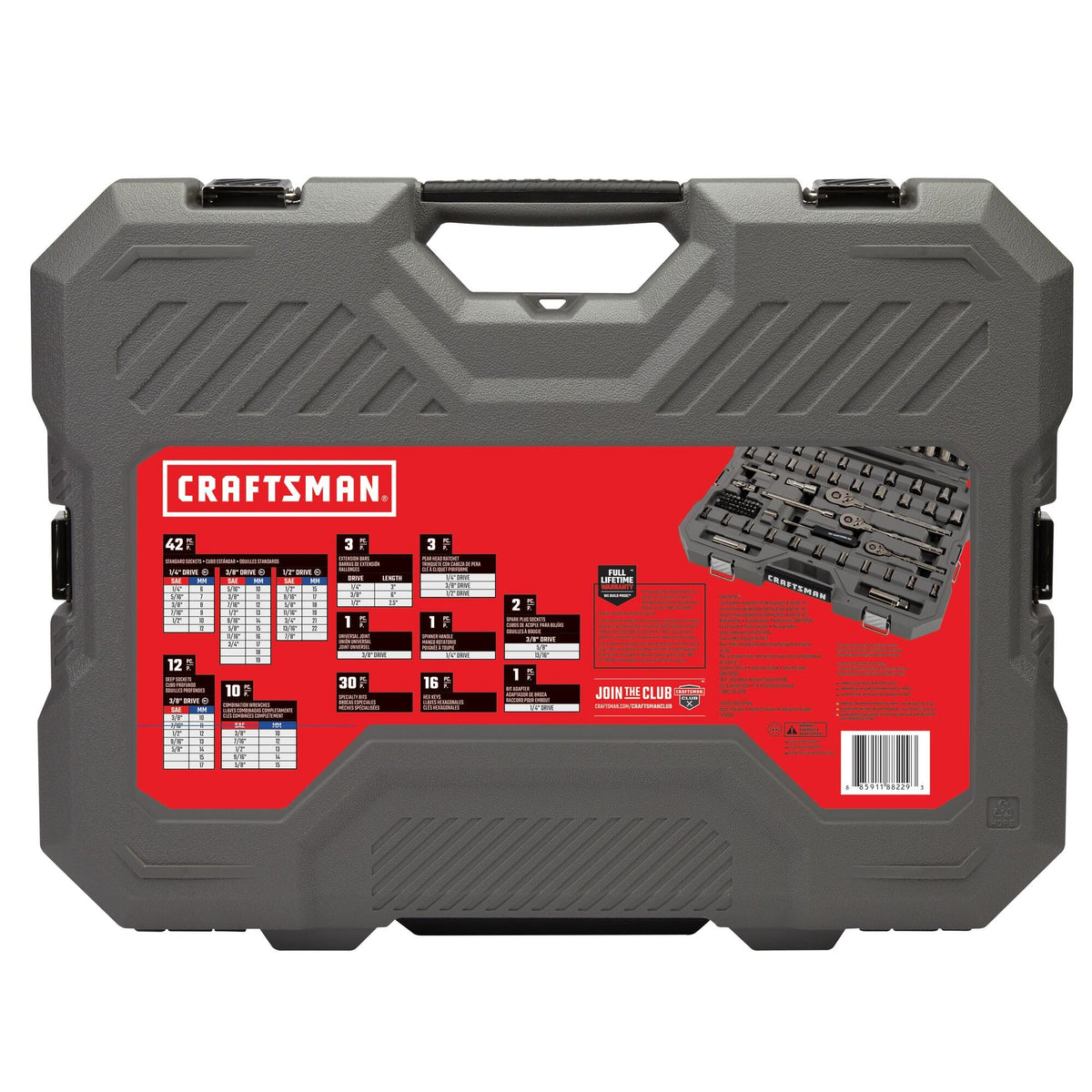 121-Piece Gunmetal Chrome Mechanics Tool Set with Hard Case S587