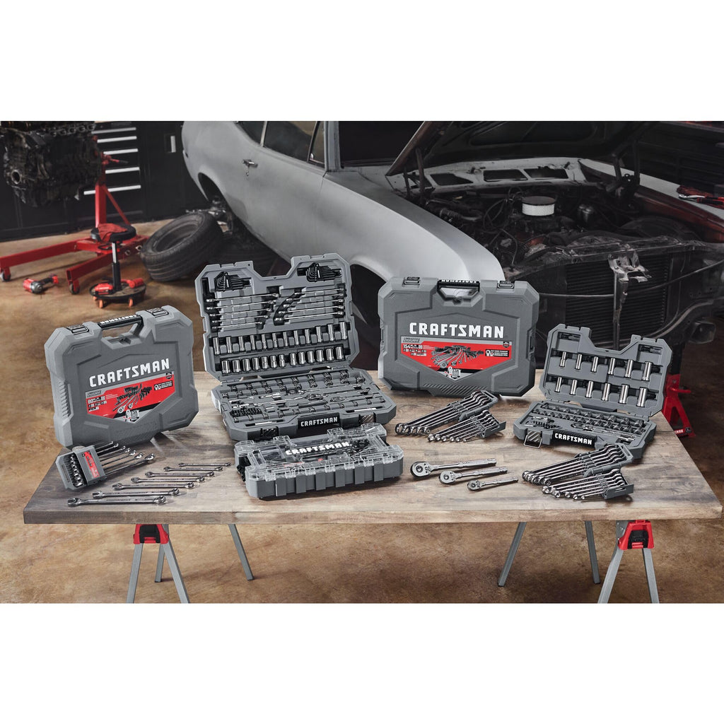 121-Piece Gunmetal Chrome Mechanics Tool Set with Hard Case S587