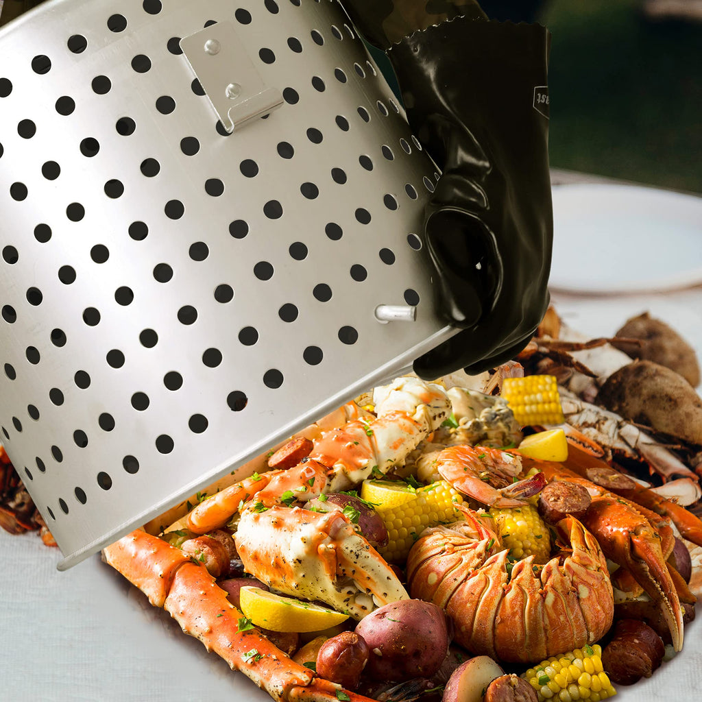 60 Qt. Seafood Boil Pot with Basket and Burner T529508