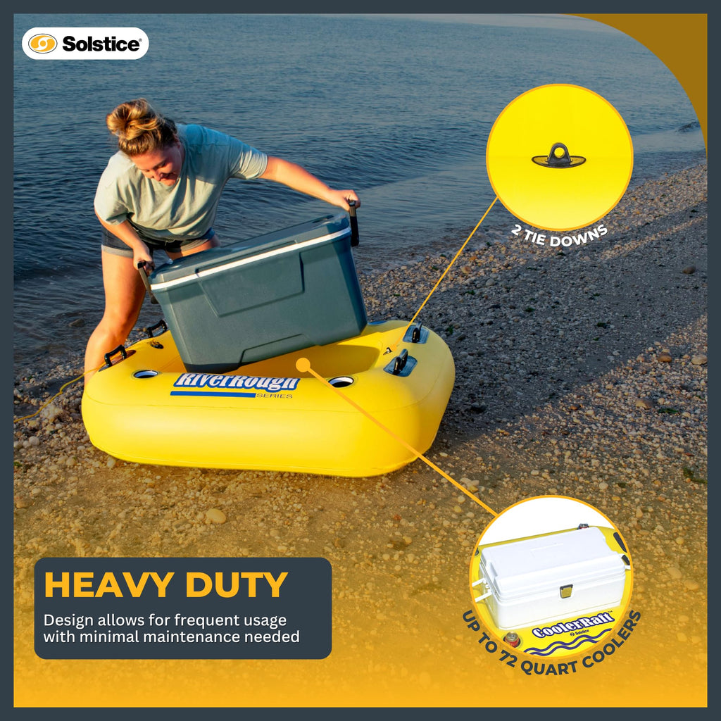 Yellow Inflatable Tube Float with Grab Handles and Cupholders C710