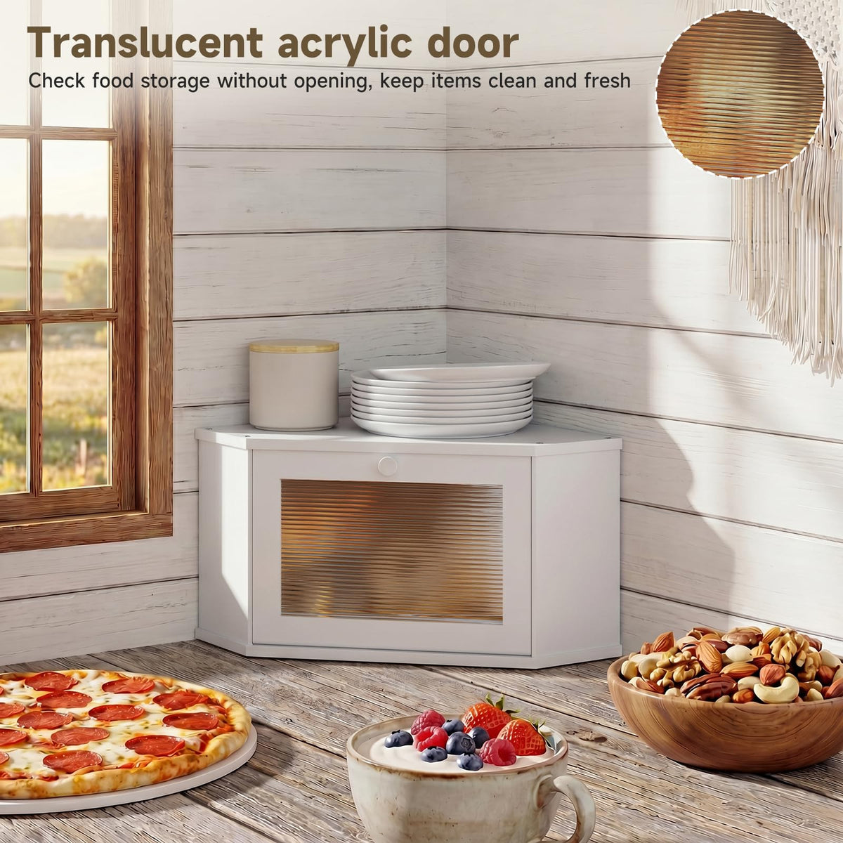 White Medium Bread Box U5367