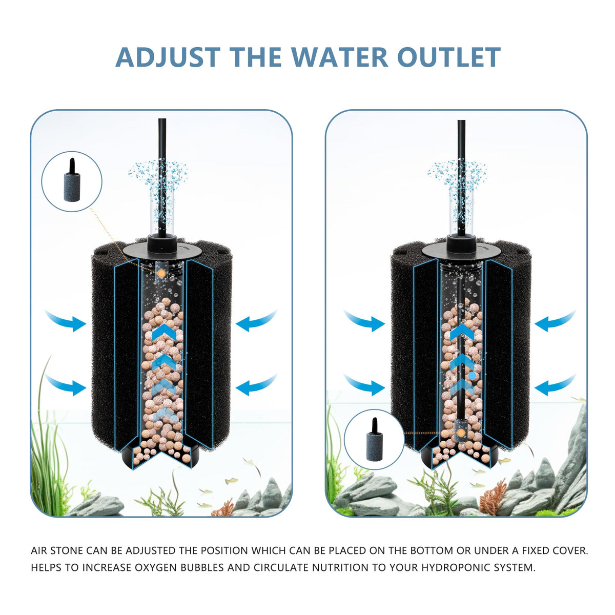 2 Pack 60-70 Gal Aquarium Sponge Filter T1022