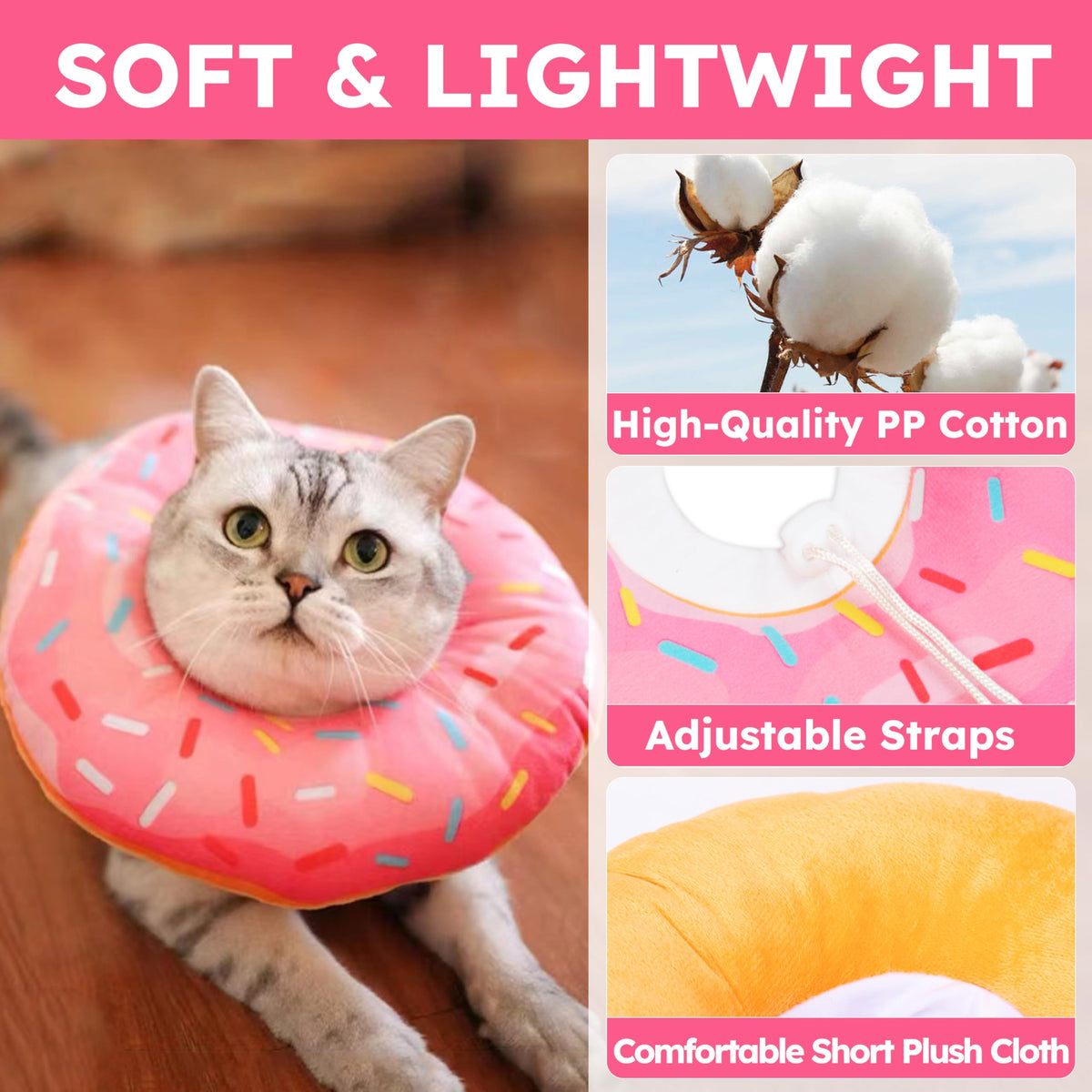 Soft Adjustable Cat Recovery Cone Collar O766