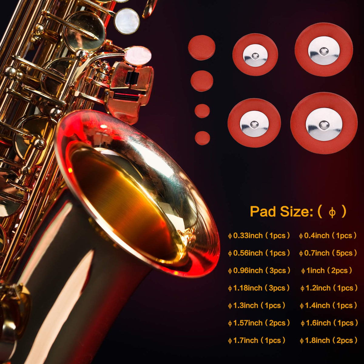 Alto Sax Repair Parts Screws and 25pcs Sax Pads Z334