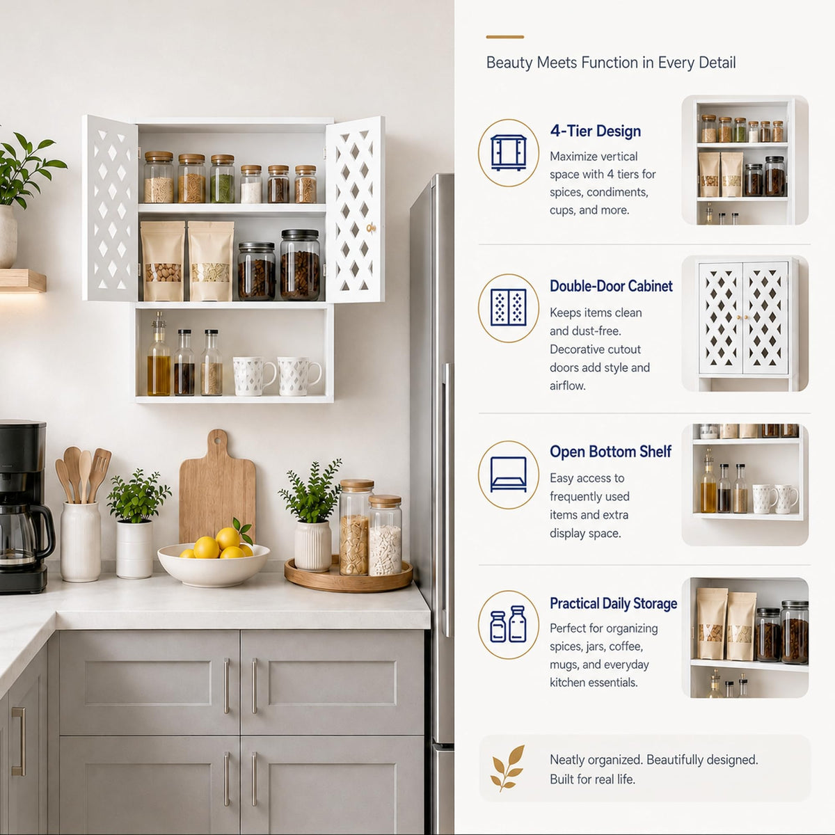 Bathroom Medicine Cabinet with 2 Doors E467