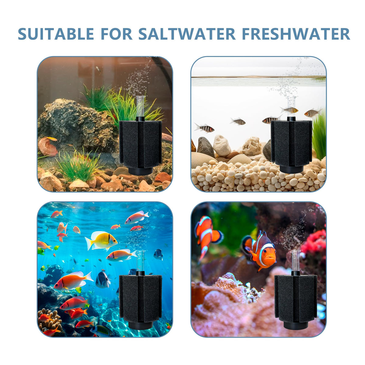 2 Pack 60-70 Gal Aquarium Sponge Filter T1022