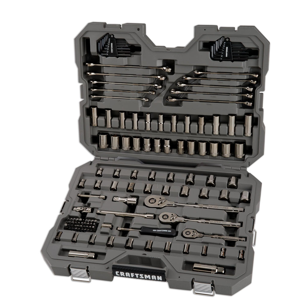121-Piece Gunmetal Chrome Mechanics Tool Set with Hard Case S587