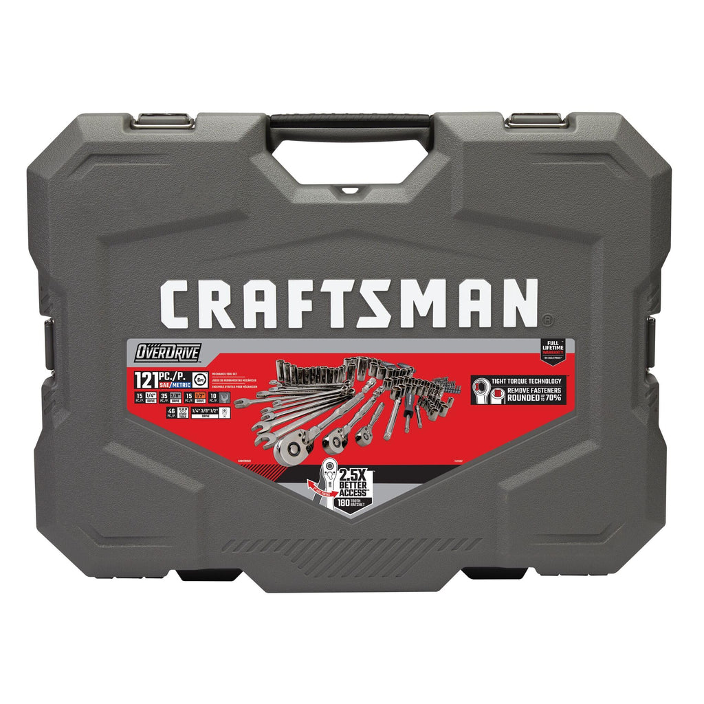 121-Piece Gunmetal Chrome Mechanics Tool Set with Hard Case S587