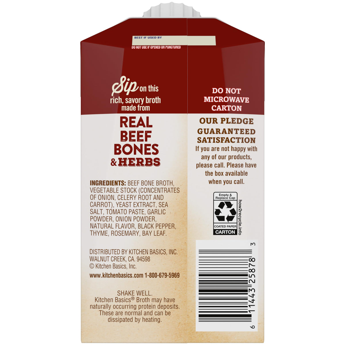 Beef Bone Broth 8.25 oz Carton Pack of 12 V4870