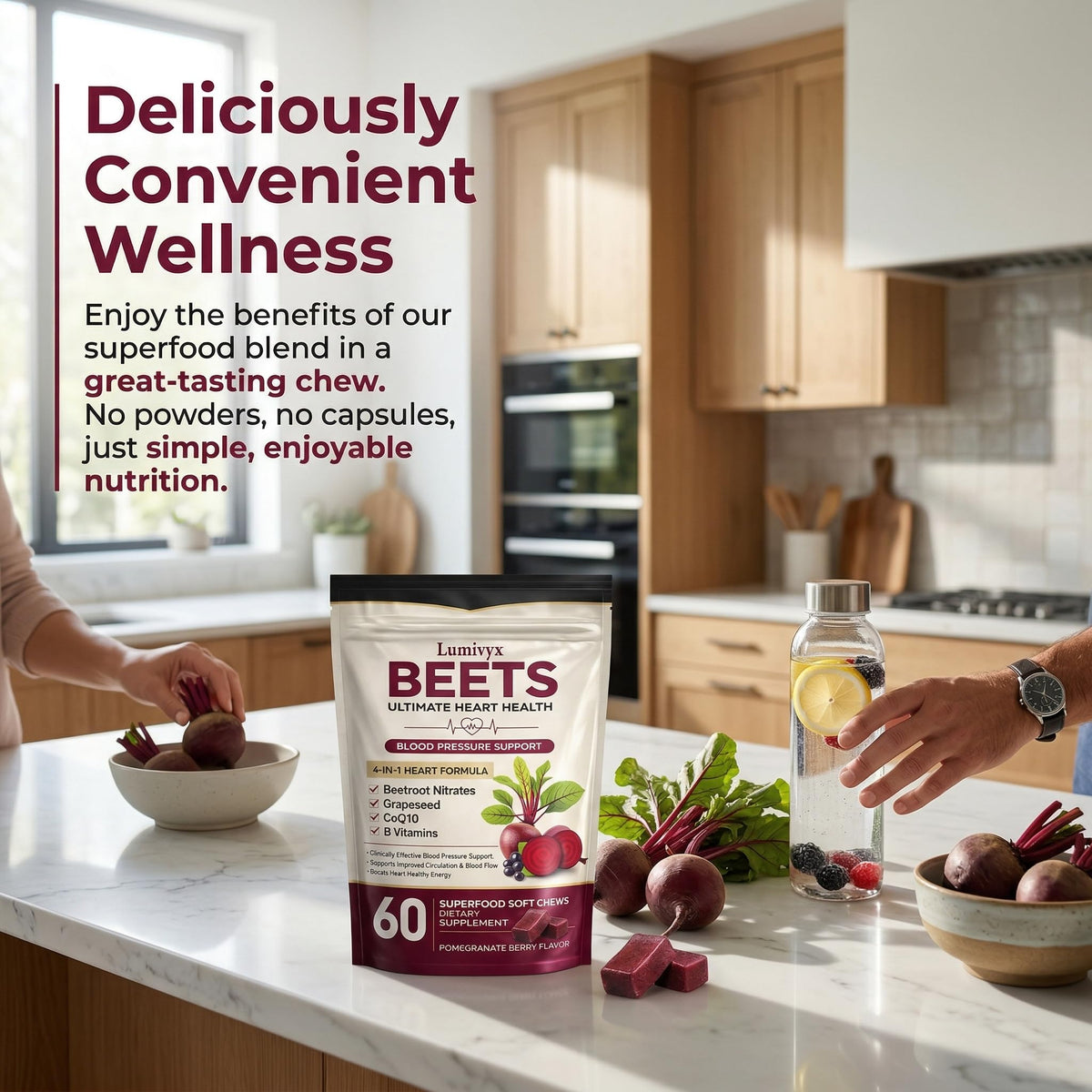 Beet Chews with Grape Seed Extract & CoQ10 - 60 Chews L225664