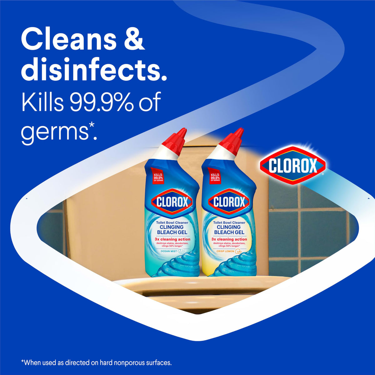 Toilet Bowl Cleaner Clinging Bleach Gel, Ocean Mist, 24 Fl Oz, Pack of 2 M479656