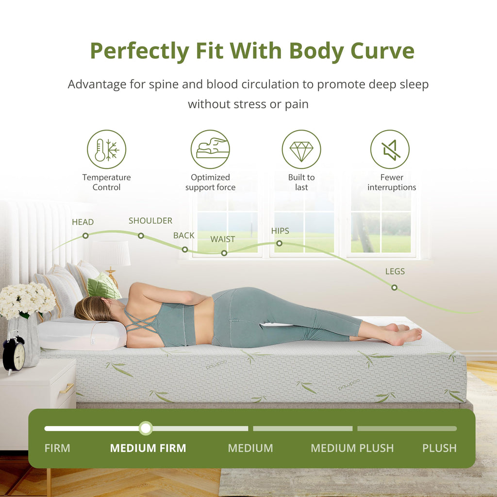 Full Size 8 Inch Medium Firm Memory Foam Mattress W486