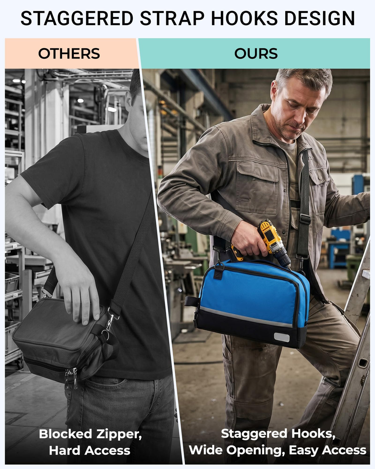 2 Pack Small Tool Bags with Strap 12" & 10" W401