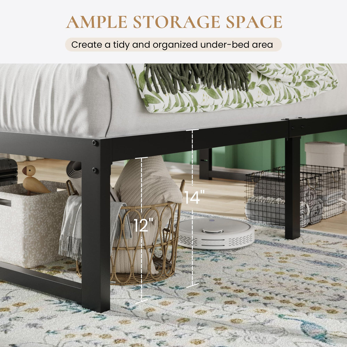 14 Inch Heavy Duty Twin Metal Bed Frame B809120