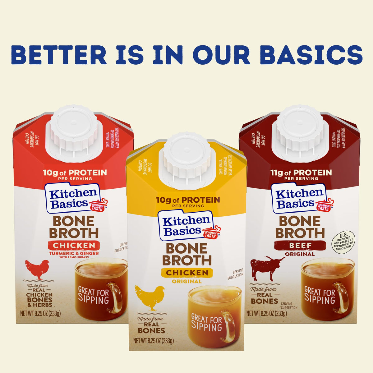 Beef Bone Broth 8.25 oz Carton Pack of 12 V4870
