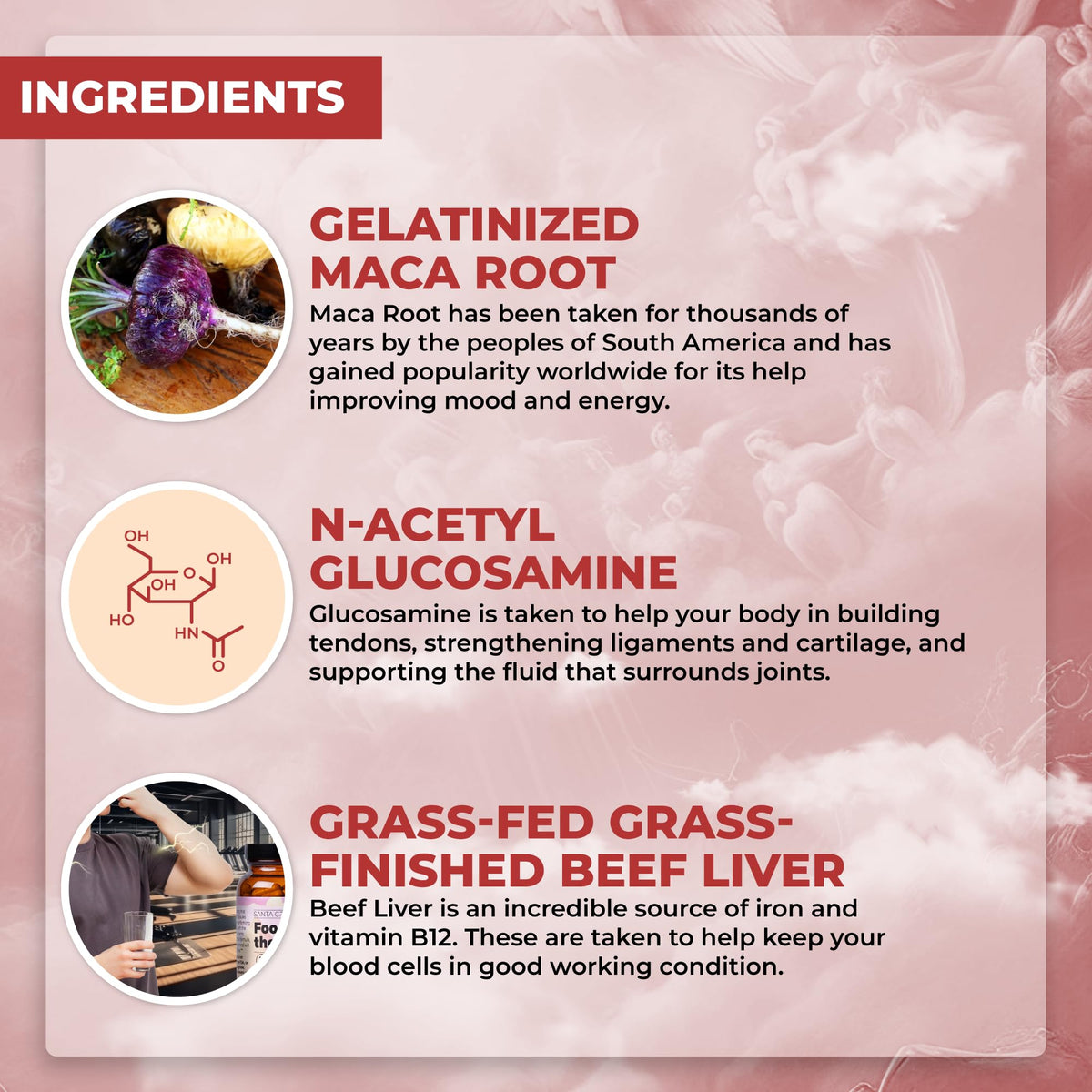 Grass Fed Beef Organ Supplement with Collagen, Maca Root, Colostrum, Bone Broth, 30 Servings R22986