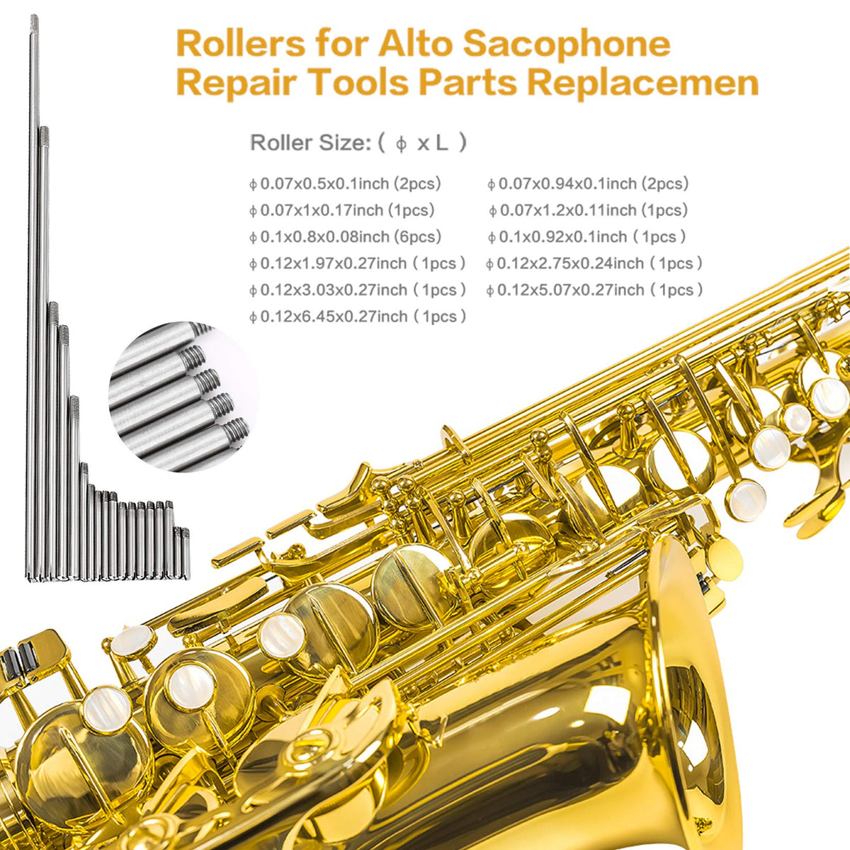 Alto Sax Repair Parts Screws and 25pcs Sax Pads Z334