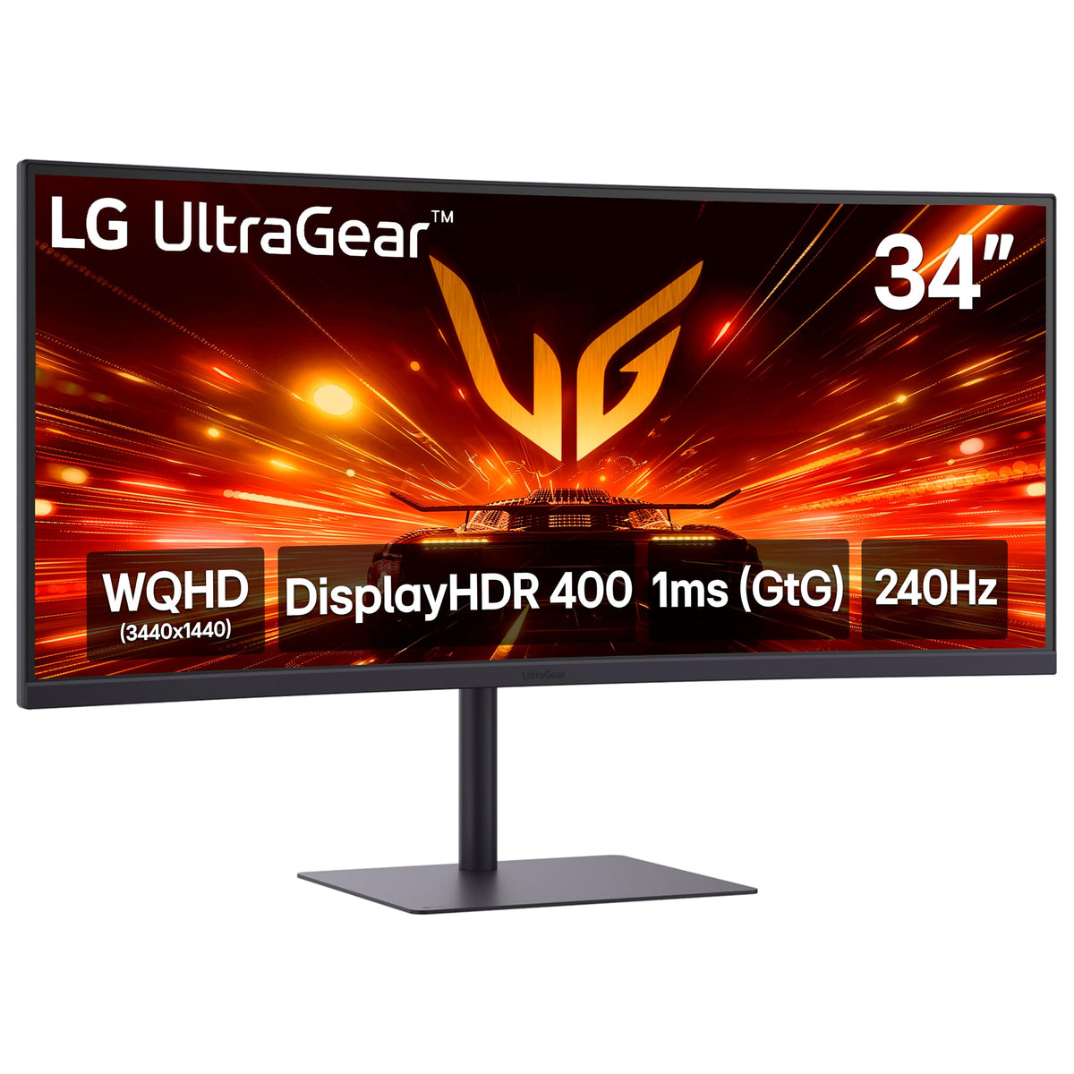 34-Inch Curved Gaming Monitor, 240Hz, 1ms, WQHD, Black R970