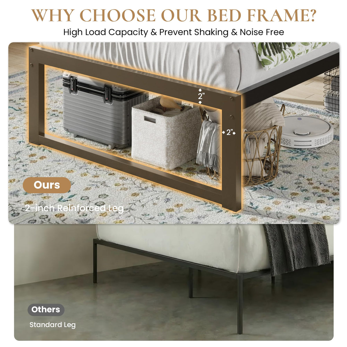 14 Inch Heavy Duty Twin Metal Bed Frame B809120