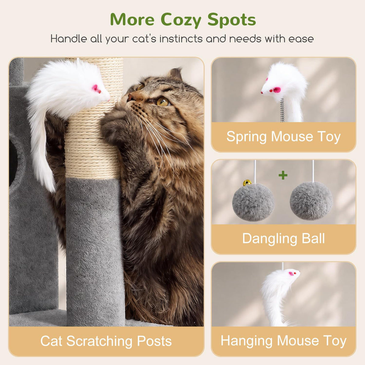 Light Grey Cat Tree Tower I478