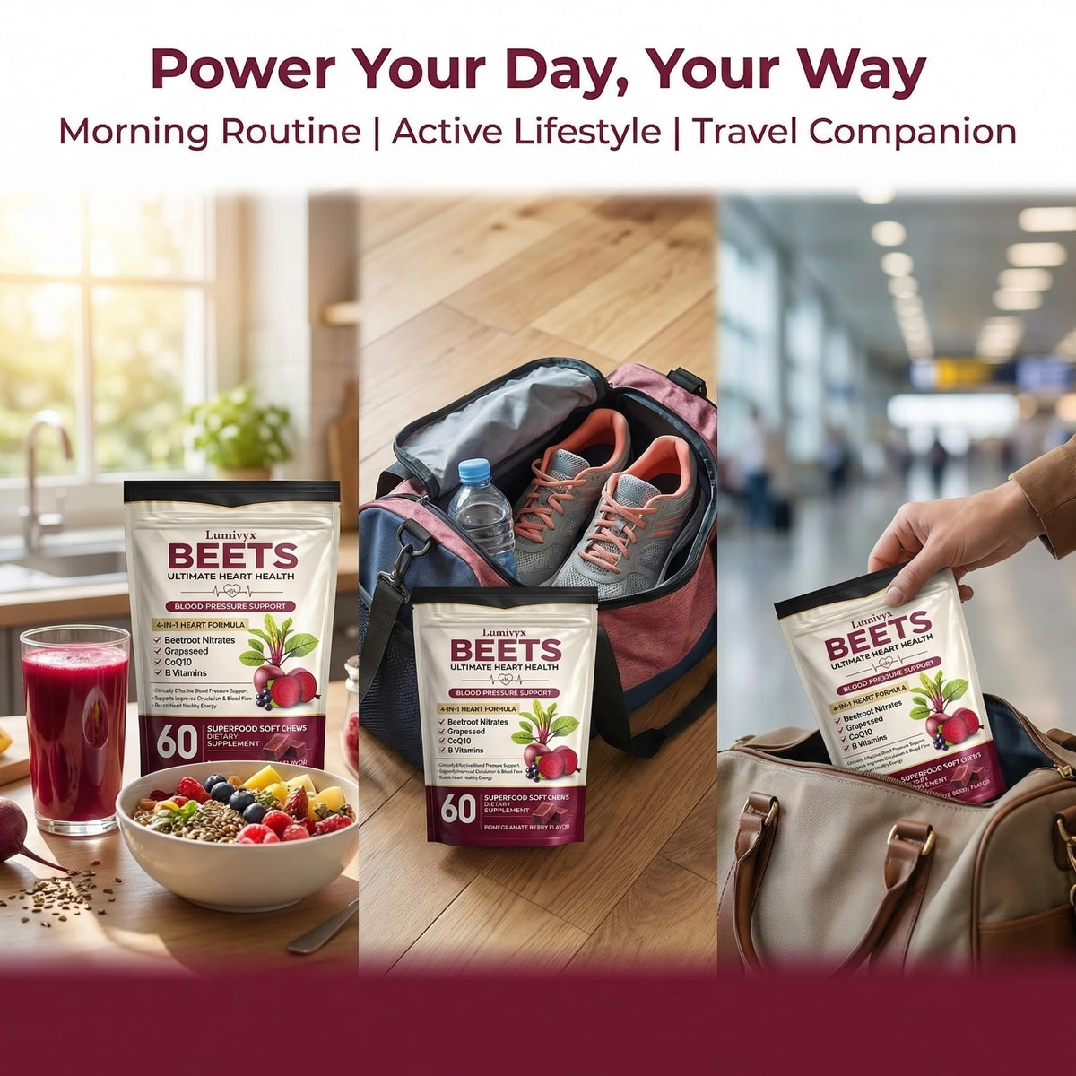 Beet Chews with Grape Seed Extract & CoQ10 - 60 Chews L225664
